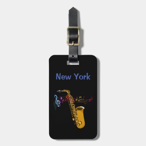 Saxophone Jazz in New York  Luggage Tag