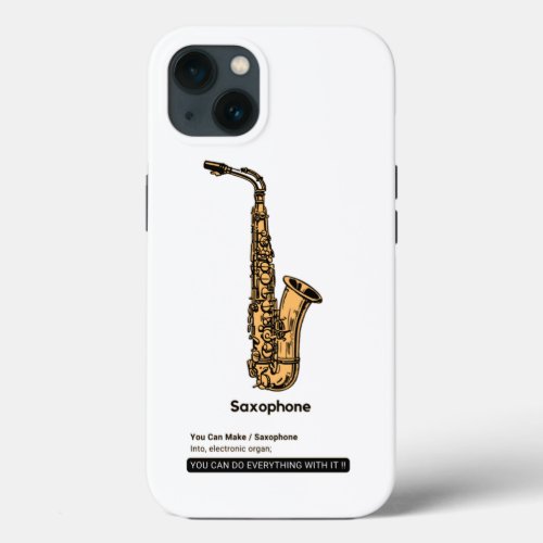 Saxophone Jazz Instrument iPhone 13 Case