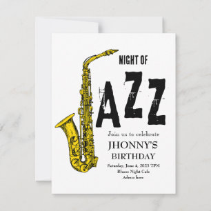 Saxophone Jazz invitation