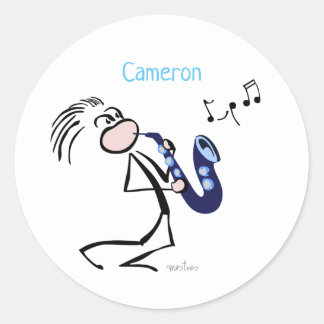 Saxophone Jazz Music Classic Round Sticker