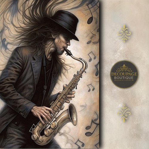Saxophone & Jazz Music Lovers Decoupage Tissue Paper