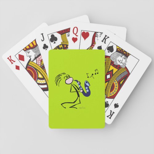 Saxophone Jazz Music Poker Cards