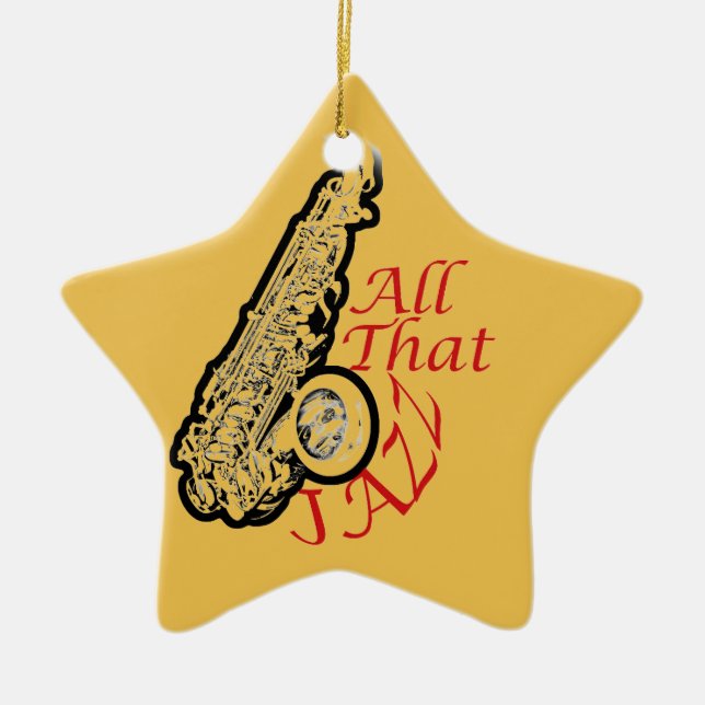 Saxophone Jazz Musician Band Ornament (Front)