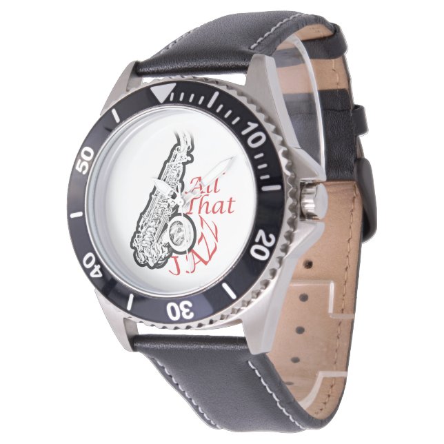 Saxophone Jazz Musician Band Wrist Watch (Angled)