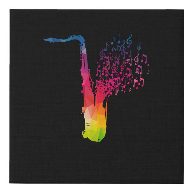 Saxophone - Jazz Musician Saxophonist Gift Faux Canvas Print (Front)