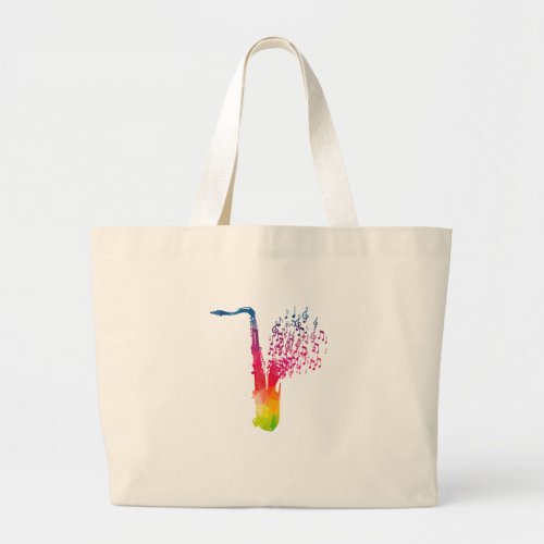 Saxophone _ Jazz Musician Saxophonist Gift   Large Tote Bag