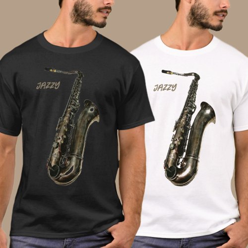 Saxophone Jazzy Photographic T_Shirt