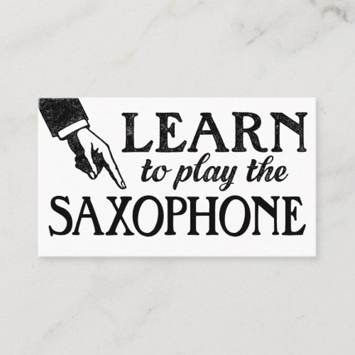 Saxophone Lessons Business Cards _ Cool Vintage