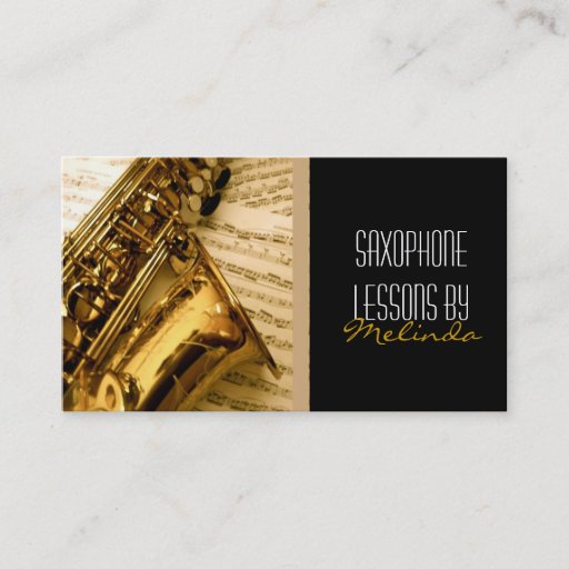 Customizable Saxophone Lessons, Music, Instrument Business Card