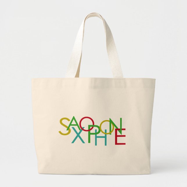 SAXOPHONE Letters Large Tote Bag (Front)