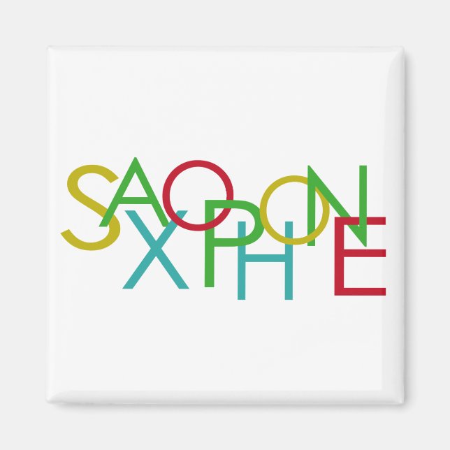 SAXOPHONE Letters Magnet (Front)