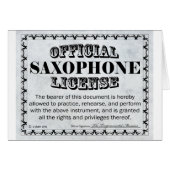 Saxophone License (Front Horizontal)