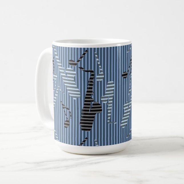 Saxophone Lines Coffee Mug (Front Left)