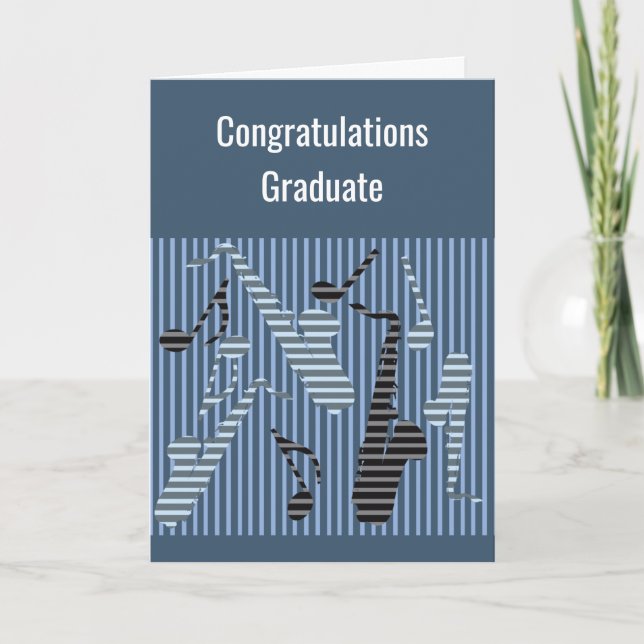 Saxophone Lines Graduation Card (Front)