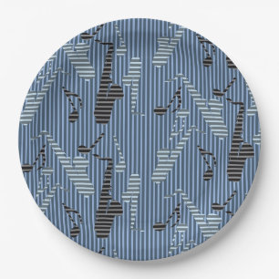 Saxophone Lines Paper Plates