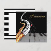 Saxophone Luxury Personalized Piano Music (Front/Back)