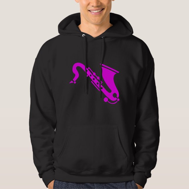 Saxophone - magenta hoodie (Front)