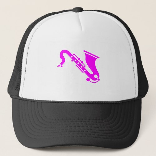 Saxophone _ magenta trucker hat