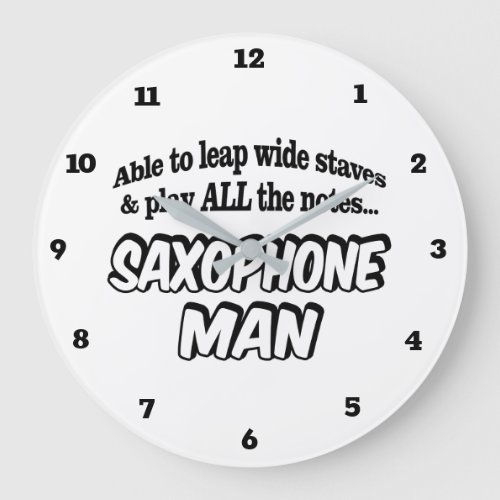 Saxophone Man _ Music Superhero Large Clock