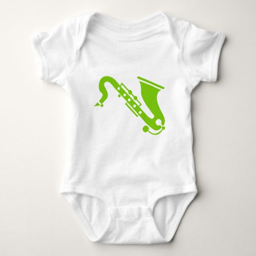 Saxophone _ Martian Green Baby Bodysuit