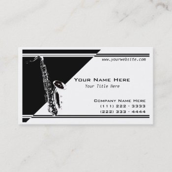 Saxophone Music Business Card by businesstops at Zazzle