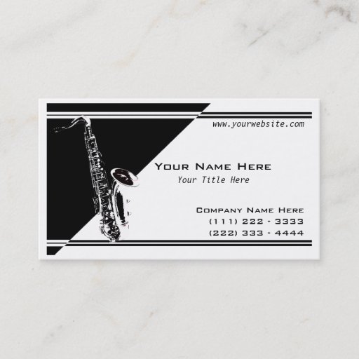 Customizable Saxophone Music Business Card