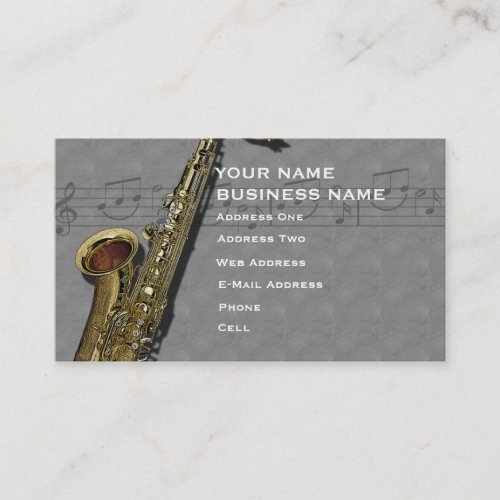 Saxophone - Music Business Card