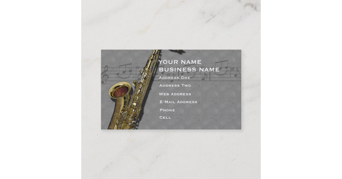 Saxophone Music Business Card Zazzle