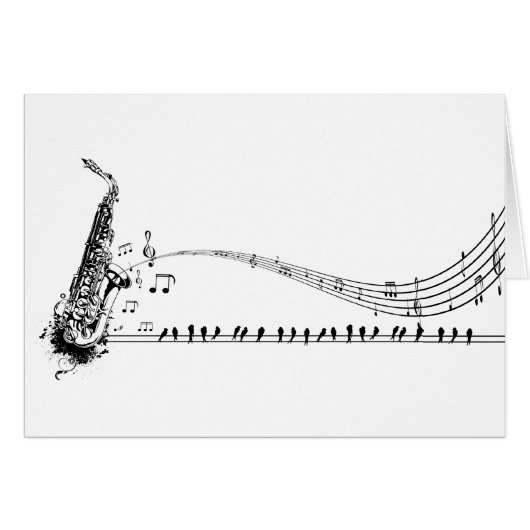 Saxophone Music Cards (Front Horizontal)