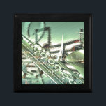 Saxophone music design accessories - customize gift box<br><div class="desc">This stunning design features a silver grey Saxophone, with music symbols. It is the creative work of artist 'Geralt' Pixabay Contributer. It is the perfect accessory or gift for Saxophone players and music lovers alike. A great birthday gift, Christmas present, personal accessory. It can be customized with text or images....</div>
