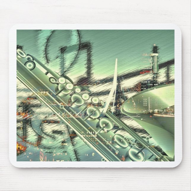 Saxophone music design accessories - customize mouse pad (Front)