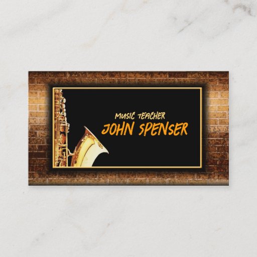 Customizable Saxophone Music Gentleman Club Card Business Cards