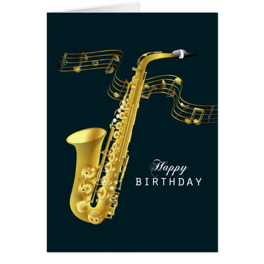 Saxophone Music Happy Birthday Card Zazzle