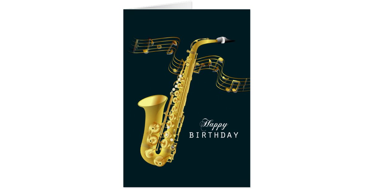 Saxophone Music Happy Birthday Card Zazzle