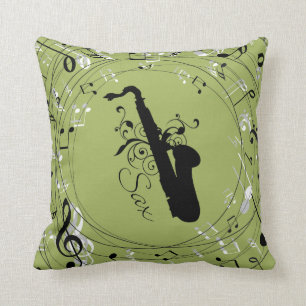 Saxophone Music Instrument Throw Pillow Gift