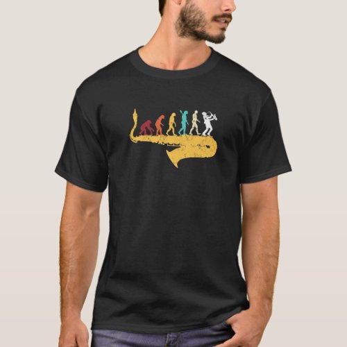 Saxophone Music Lover Human Evolution Saxophonist T_Shirt