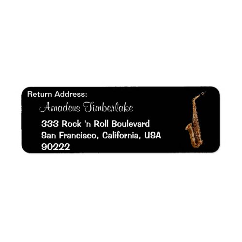 SAXOPHONE Music Lovers Return Address Labels