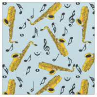 Saxophone Music Note Pattern Fabric