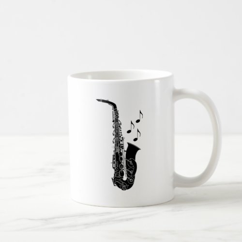 Saxophone Music Notes Gift Coffee Mug