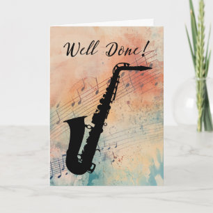 Saxophone Music Performance Congratulations Card