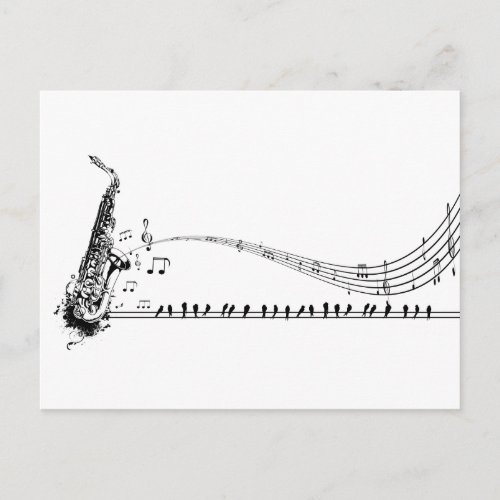 Saxophone Music Postcard