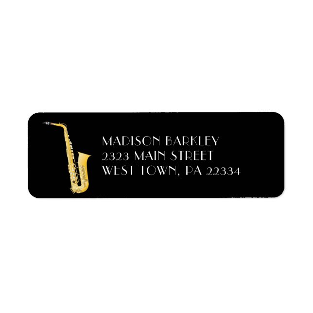 Saxophone Music Teacher Label (Front)