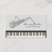 Saxophone Music Teacher Piano Keyboard Musician Business Card at Zazzle