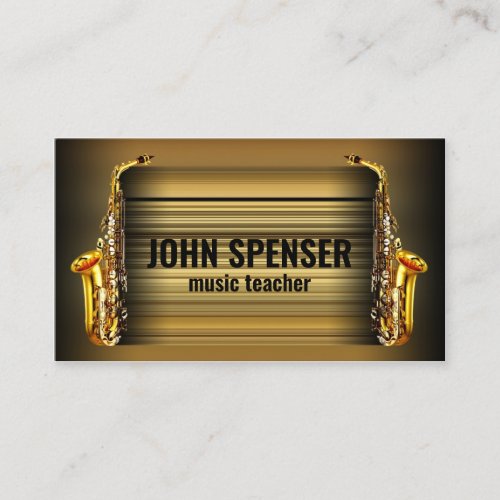 Saxophone Music Teacher Retro Business Card