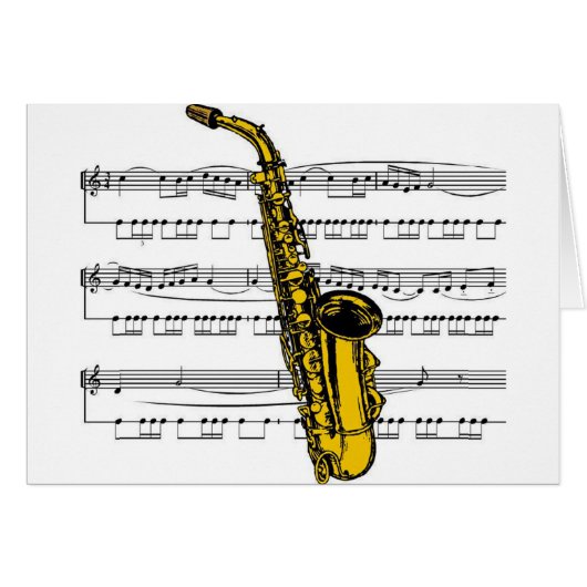 Saxophone musical 13 B Cards (Front Horizontal)