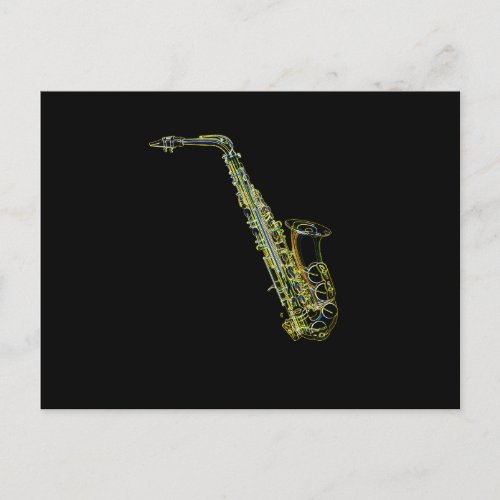 Saxophone Musical Instrument Saxophonist Graphic Holiday Postcard