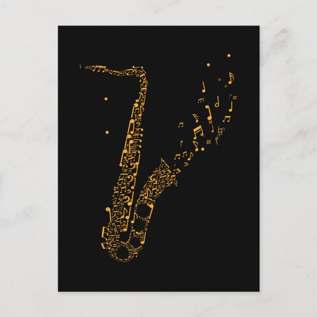 Saxophone Musical Notes Instrument Saxophonist (Front)