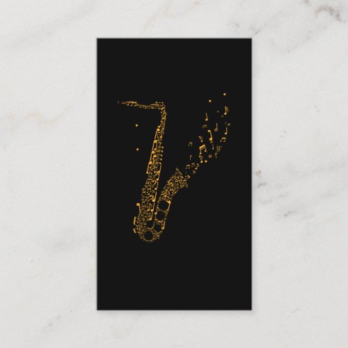 Saxophone Musical Notes Instrument Saxophonist Business Card