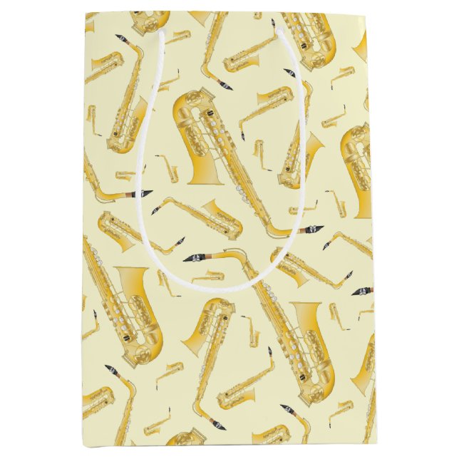Saxophone Musician Band Teacher Medium Gift Bag (Front)