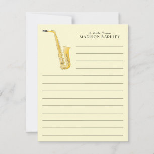 Saxophone Musician Band Teacher Thank You Card